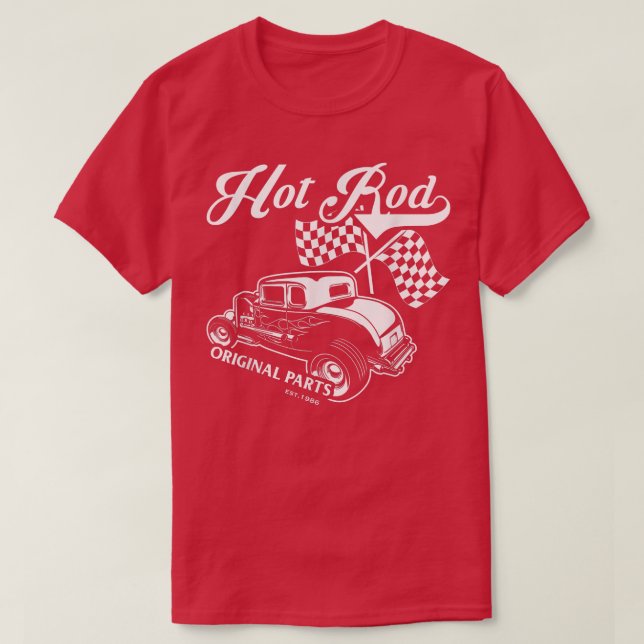 Camiseta Piezas originales de ramas calientes Motor clásico (Diseño del anverso)