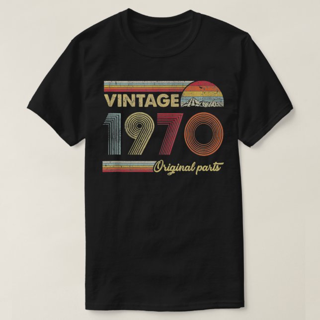 Camiseta Piezas originales retro 50ª cosecha 1970 Cumpleaño (Diseño del anverso)
