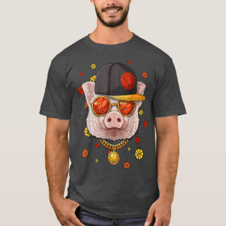 Camiseta Pig Basketball Team Farmer Bball Player Coach Spor