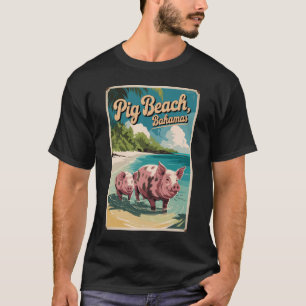 Camiseta Pig Beach Bahamas Viaja por el arte