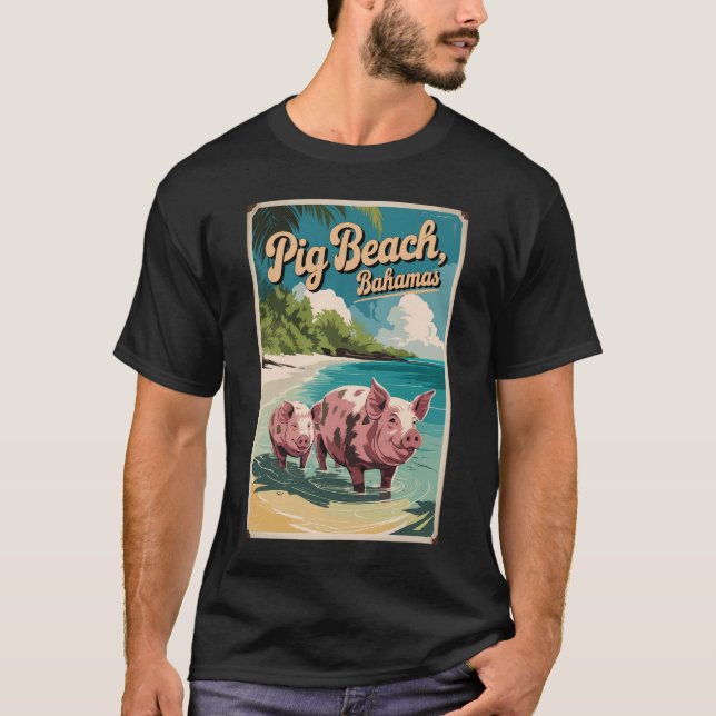 Camiseta Pig Beach Bahamas Viaja por el arte (Anverso)