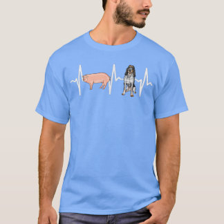 Camiseta Pig Bluetick Coonhound Heartbeat Dog Lover