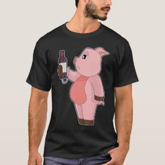 Camiseta Pig Bottle Red wine