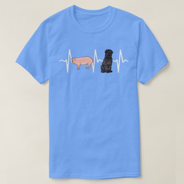 Camiseta Pig Bouvier des Flandres Heartbeat Dog Lover (Diseño del anverso)