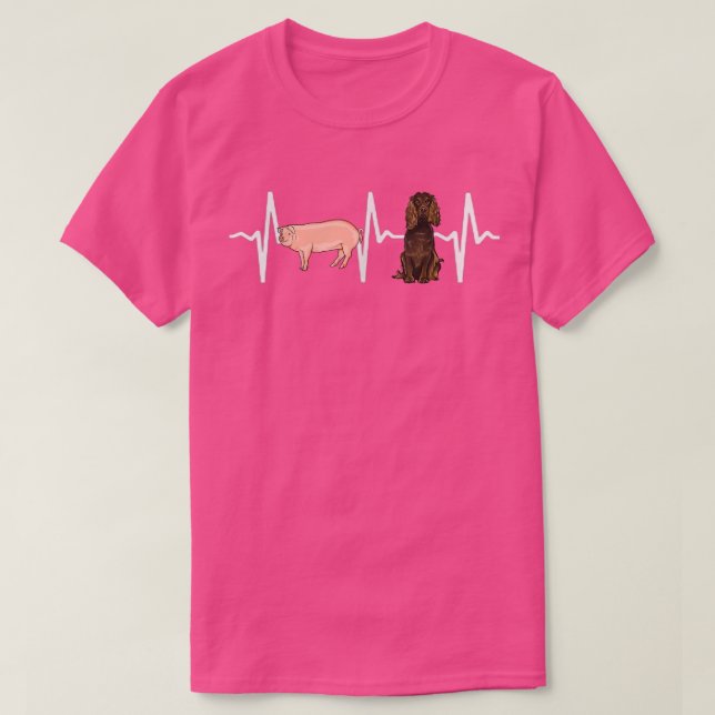Camiseta Pig Boykin Spaniel Heartbeat Dog Lover (Diseño del anverso)