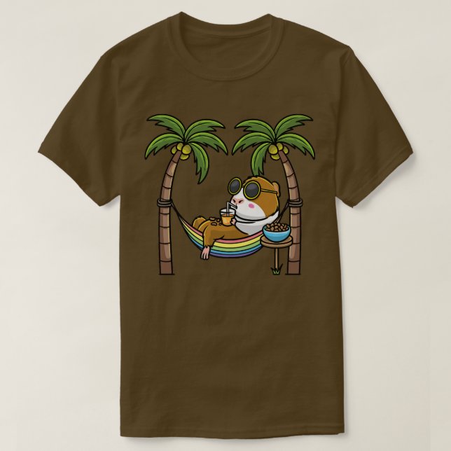 Camiseta Pig Cavy Rodent De Guinea En Vacaciones De Hammock (Diseño del anverso)