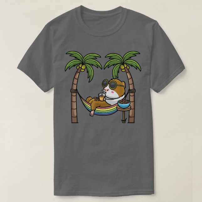 Camiseta Pig Cavy Rodent De Guinea En Vacaciones De Hammock (Diseño del anverso)