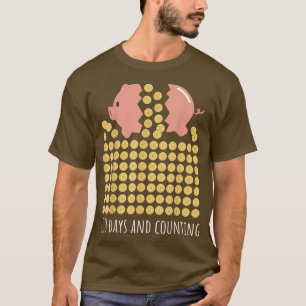 Camiseta Pig Coin Bank 100 Days Of School Teacher Boy Girl
