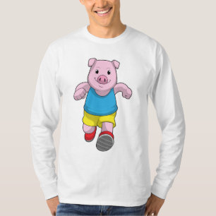 Camiseta Pig como corredora en ejecución
