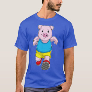 Camiseta Pig como corredora en ejecución