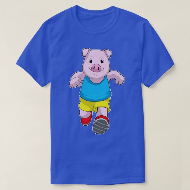 Camiseta Pig como corredora en ejecución (Diseño del anverso)