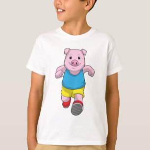 Camiseta Pig como corredora en ejecución