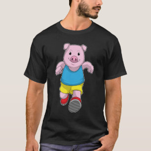 Camiseta Pig como corredora en ejecución