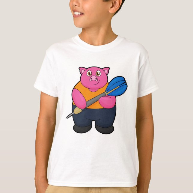 Camiseta Pig como jugador de Dart con Darts (Anverso)