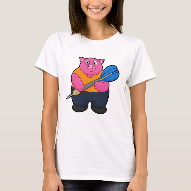 Camiseta Pig como jugador de Dart con Darts (Anverso)
