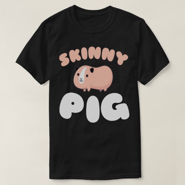Camiseta Pig Cute de cerdo de Guinea delgada (3) (Diseño del anverso)