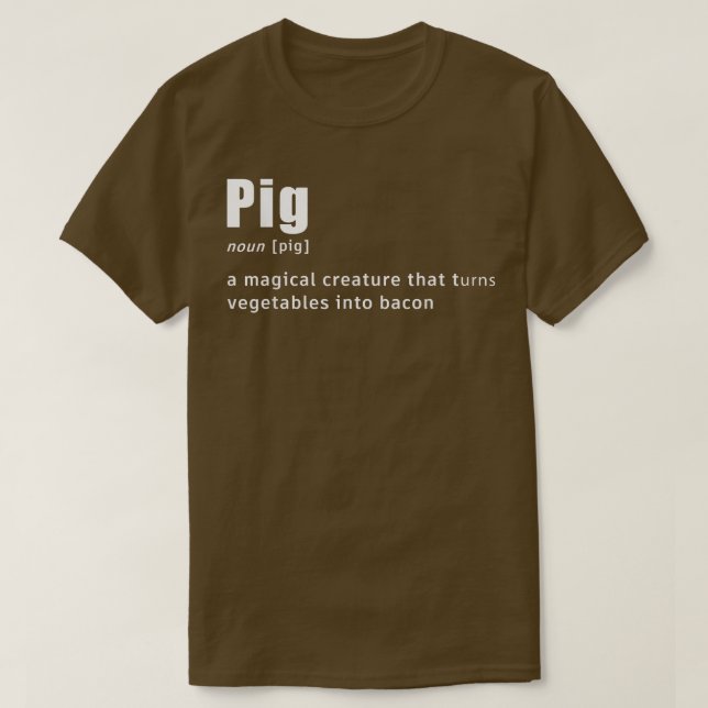 Camiseta Pig Definition Bacon Lovers BBQ Animals Pork Lover (Diseño del anverso)