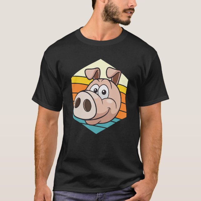 Camiseta Pig Face, Animal Lover For Men Women, Farming Farm (Anverso)