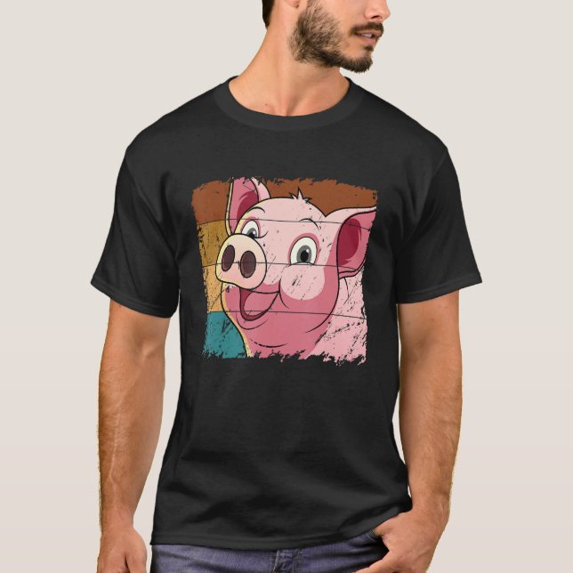 Camiseta Pig Face, Animal Lover For Men Women, Farming Farm (Anverso)