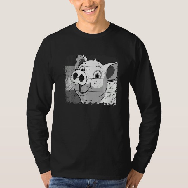 Camiseta Pig Face, Animal Lover For Men Women, Farming Farm (Anverso)