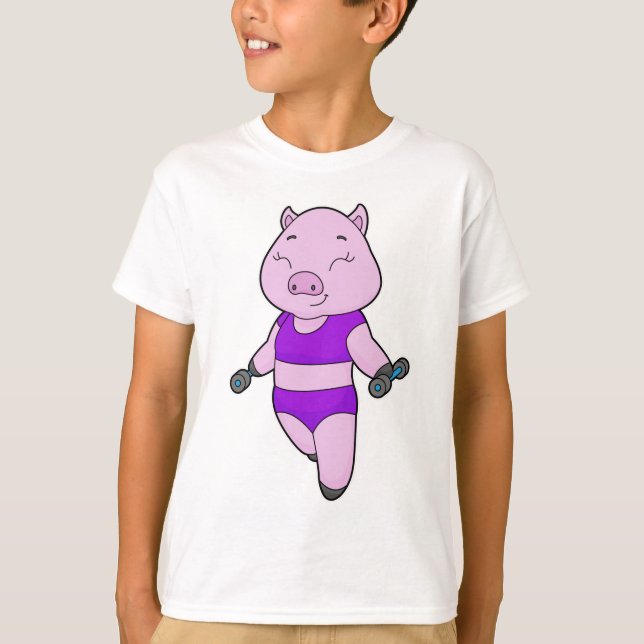 Camiseta Pig Fitness Dumbbell (Anverso)