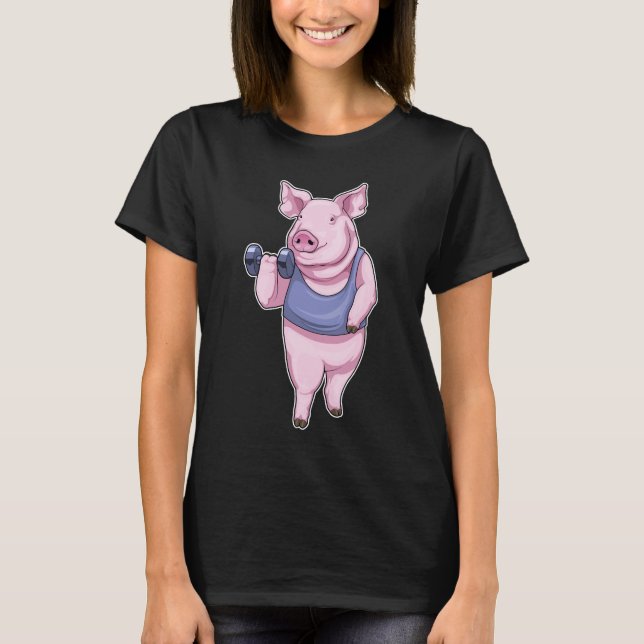 Camiseta Pig Fitness Dumbbell (Anverso)