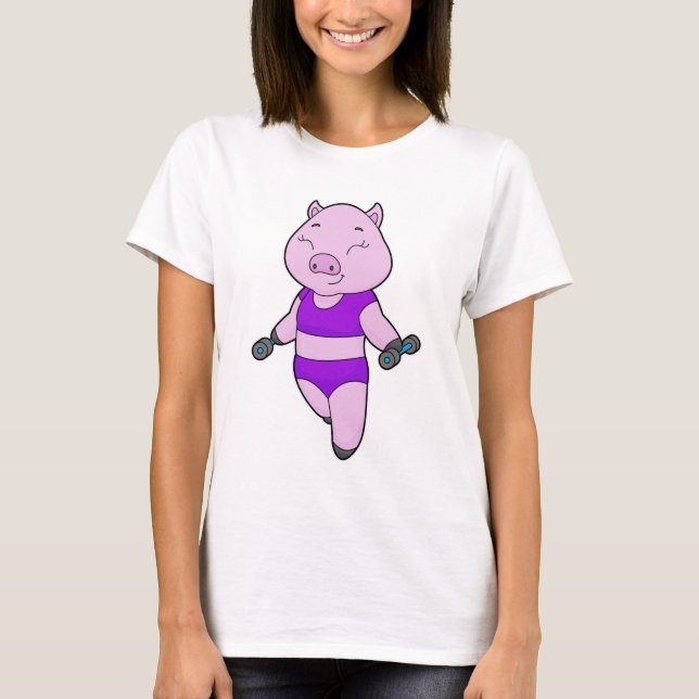 Camiseta Pig Fitness Dumbbell (Anverso)