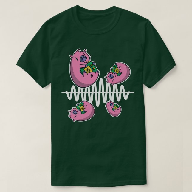 Camiseta Pig Fly Around Frequency Waves Ham Radio Operator  (Diseño del anverso)