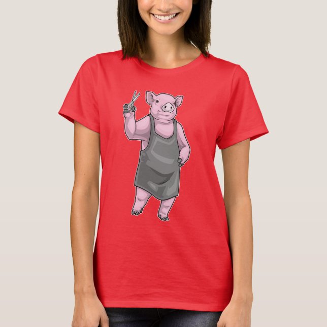 Camiseta Pig Hairdresser Scissors (Anverso)