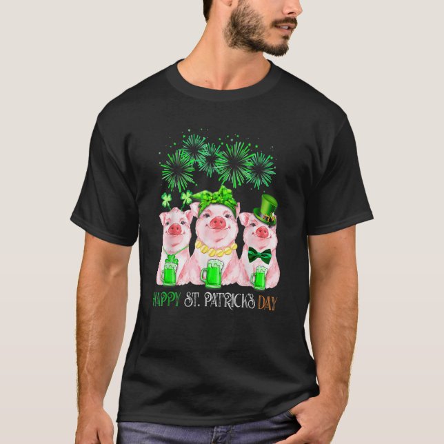 Camiseta Pig Happy St Patricks Day Family Farmer Farming Lo (Anverso)
