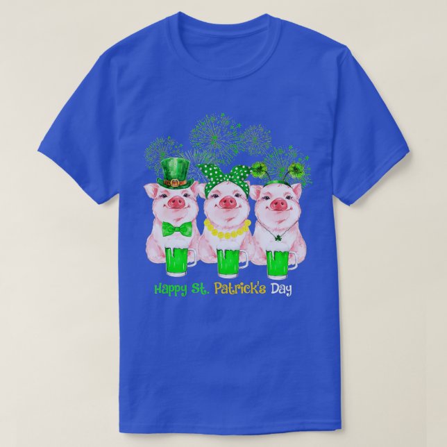 Camiseta Pig Happy St Patricks Day Family Farmer Farming Lo (Diseño del anverso)