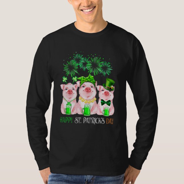 Camiseta Pig Happy St Patricks Day Family Farmer Farming Lo (Anverso)