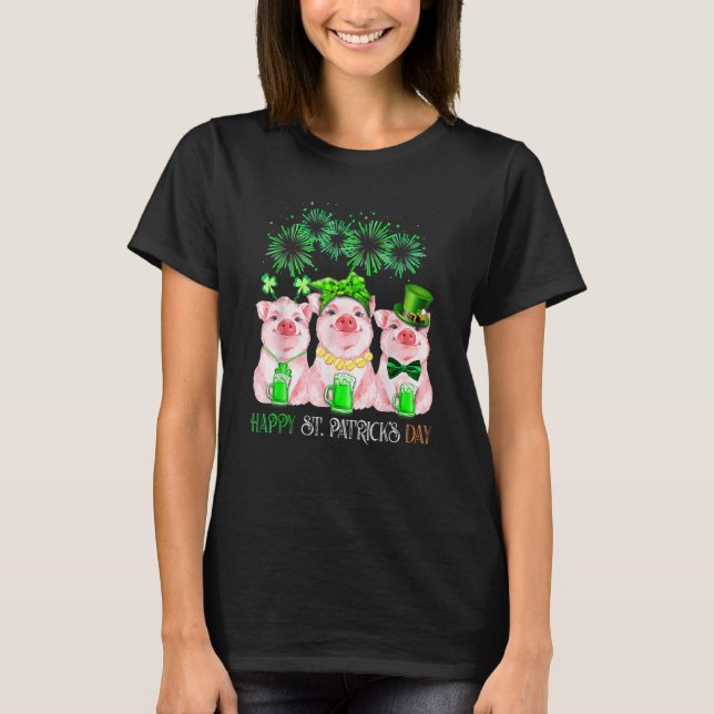 Camiseta Pig Happy St Patricks Day Family Farmer Farming Lo (Anverso)