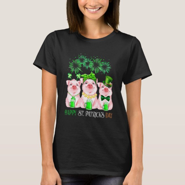 Camiseta Pig Happy St Patricks Day Family Farmer Farming Lo (Anverso)
