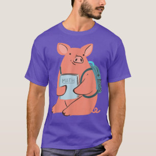 Camiseta Pig in school math class