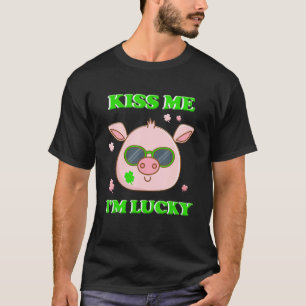 Camiseta Pig Kiss Me I M Lucky Irish St Patricks Day 2022