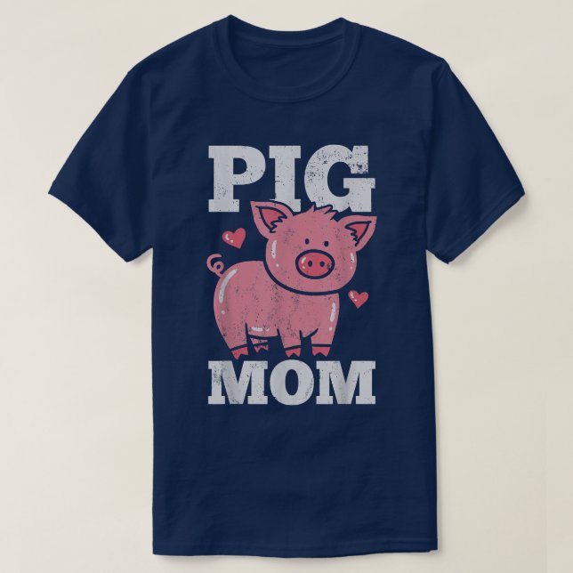 Camiseta Pig Mom Mama Heart Cute (Diseño del anverso)