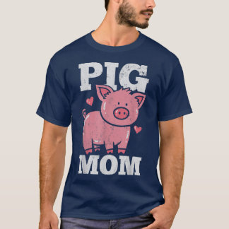 Camiseta Pig Mom Mama Heart Cute