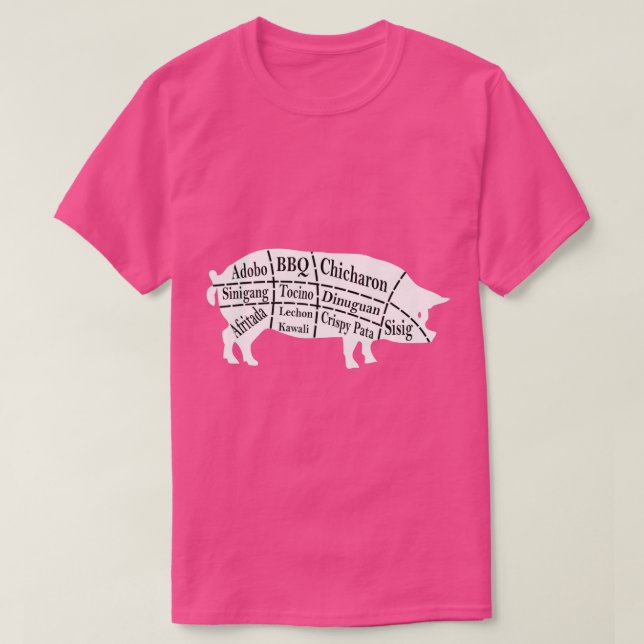 Camiseta Pig Parts Filipino Food BBQ Pinoy Adobo Cerdo grac (Diseño del anverso)