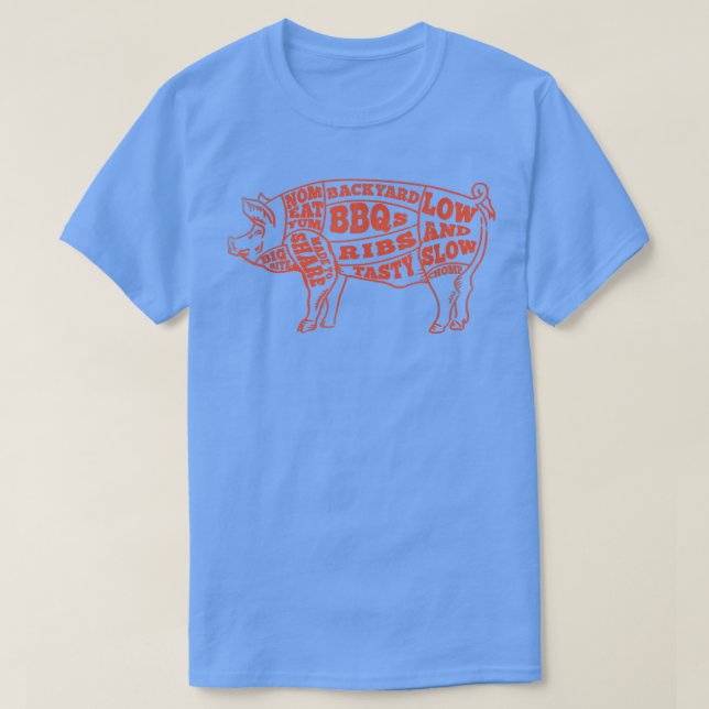 Camiseta Pig, Pork, Meat & Food Lover Art For Grill & BBQ F (Diseño del anverso)