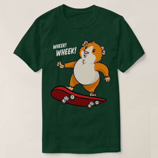 Camiseta Pig Skateboarder de Guinea (2) (Diseño del anverso)