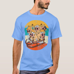 Camiseta Pig Sledge Wooden Sledge Funny Vintage Retro Premi