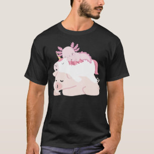 Camiseta Pig Unicorn Axolotl Funny Stack