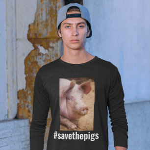 CAMISETA PIG VIGILS, VEGAN SALVAR LOS CERDOS