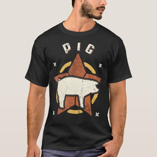 Camiseta Pig Vintage Retro Classic Animal (Anverso)