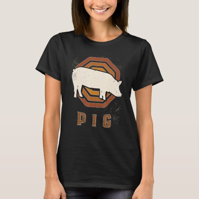 Camiseta Pig Vintage Retro Classic Animal Love (Anverso)