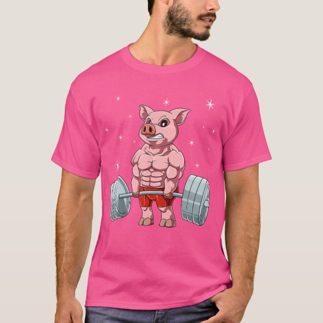Camiseta Pig Weightlifting Fitness Gym For A Animal Lover (Anverso)