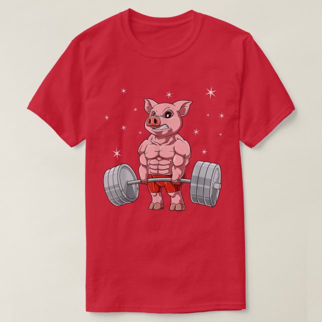 Camiseta Pig Weightlifting Fitness Gym for a animal lover  (Diseño del anverso)