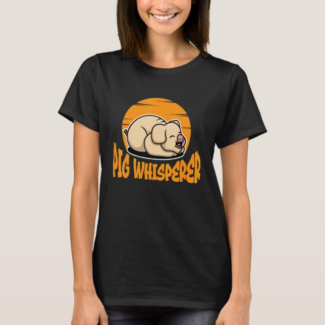 Camiseta Pig Whisperer, Hog Lover, Cute Farmer, Funny Anima (Anverso)