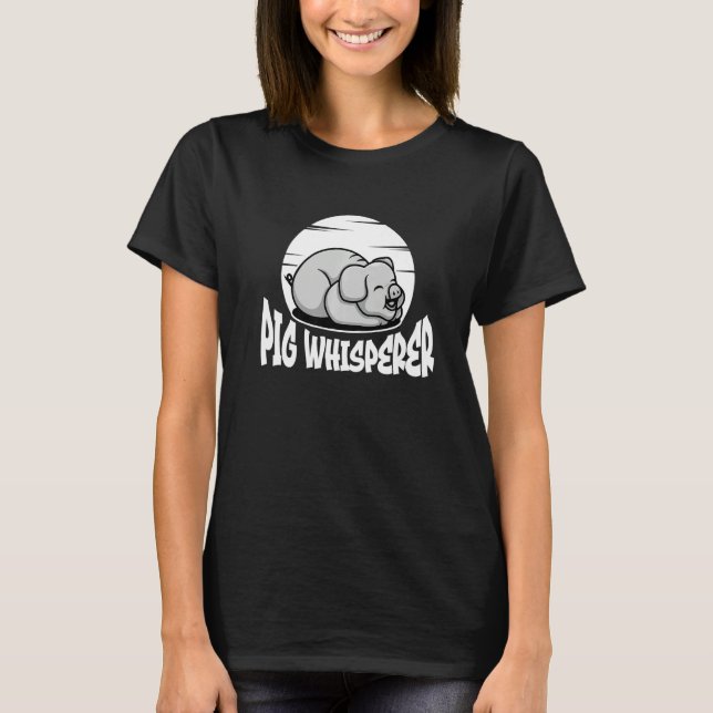 Camiseta Pig Whisperer, Hog Lover, Cute Farmer, Funny Anima (Anverso)